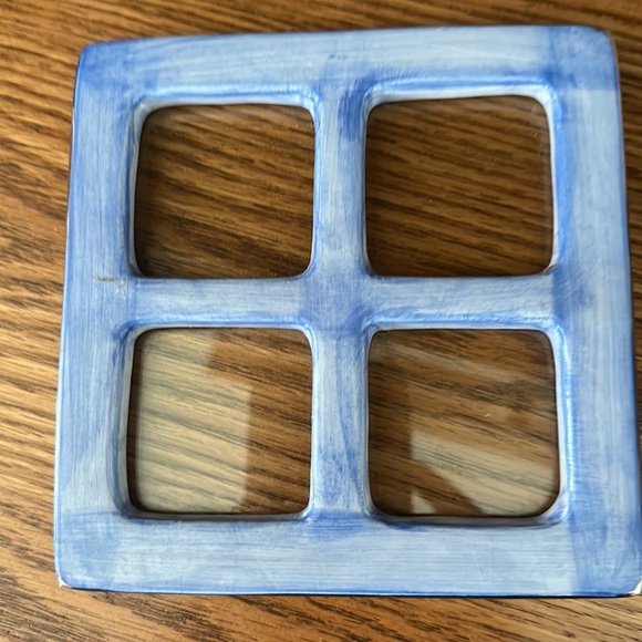 GAC, Christmas Candy Dish W/ Lid Glass Windows.Light Blue. 5.5x4.5.Rare. Footed - Picture 8 of 11